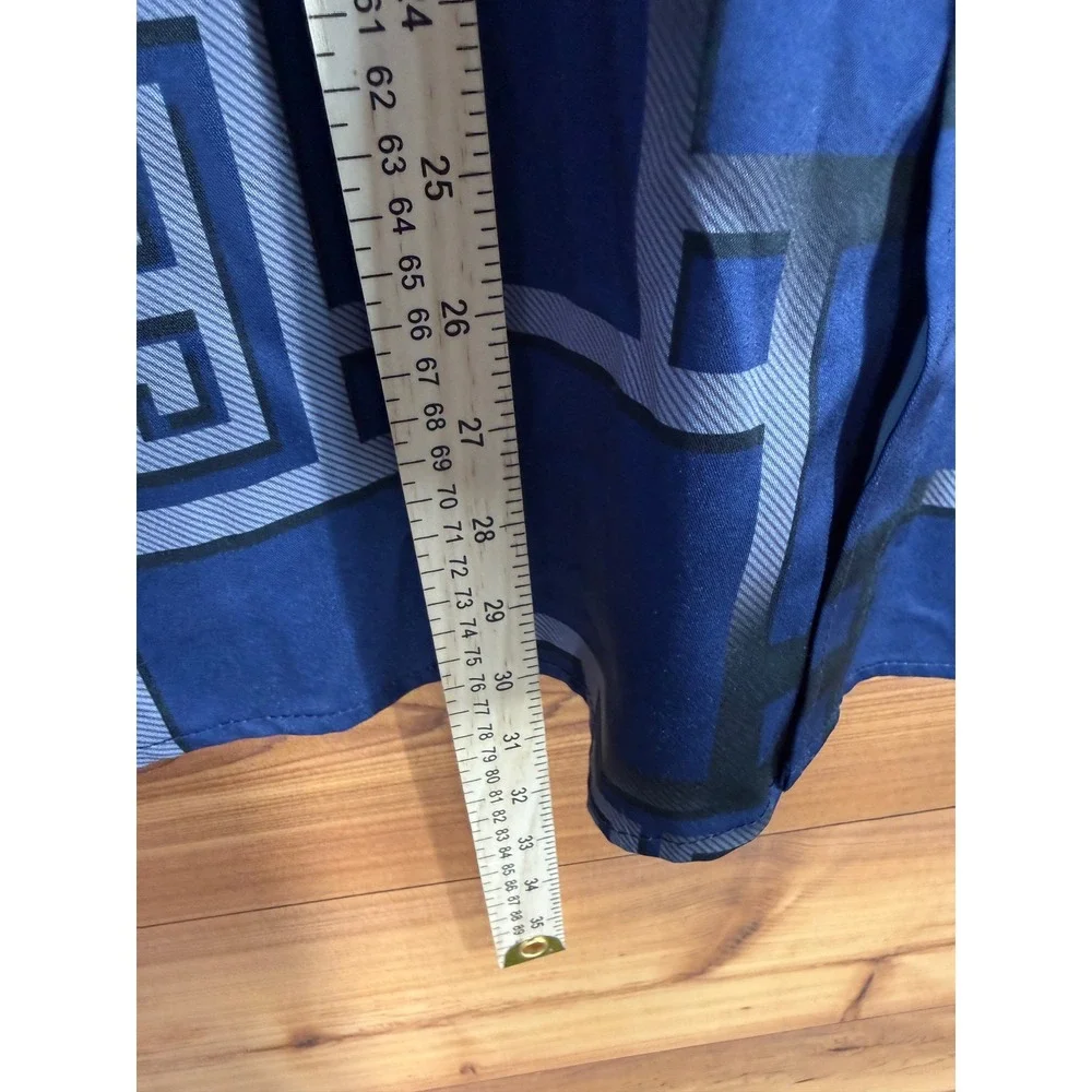 Senor De Los Cielos Mens 2XL Blue Geometric Greek Key Western Button Down Shirt
